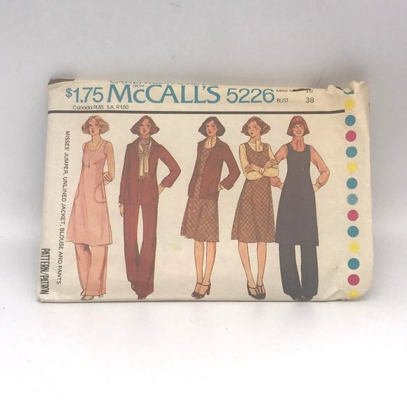 Vintage Sewing PATTERN McCalls 5226, Carefree Misses 1976 Jumper Jacket Blouse - Picture 1 of 2